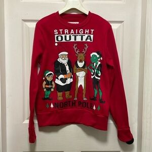 CUDDLY CANUCKIES | Ugly Christmas Sweaters | Graphic | Sweatshirt | Red | Size S